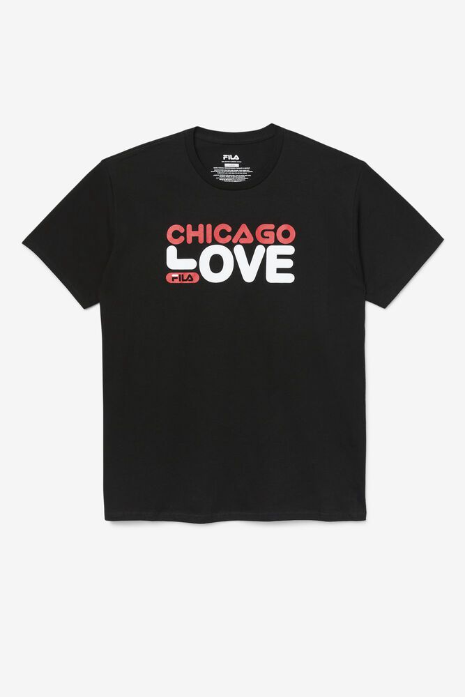 Fila T Skjorte Herre Svart Chicago Love 304961-JRI